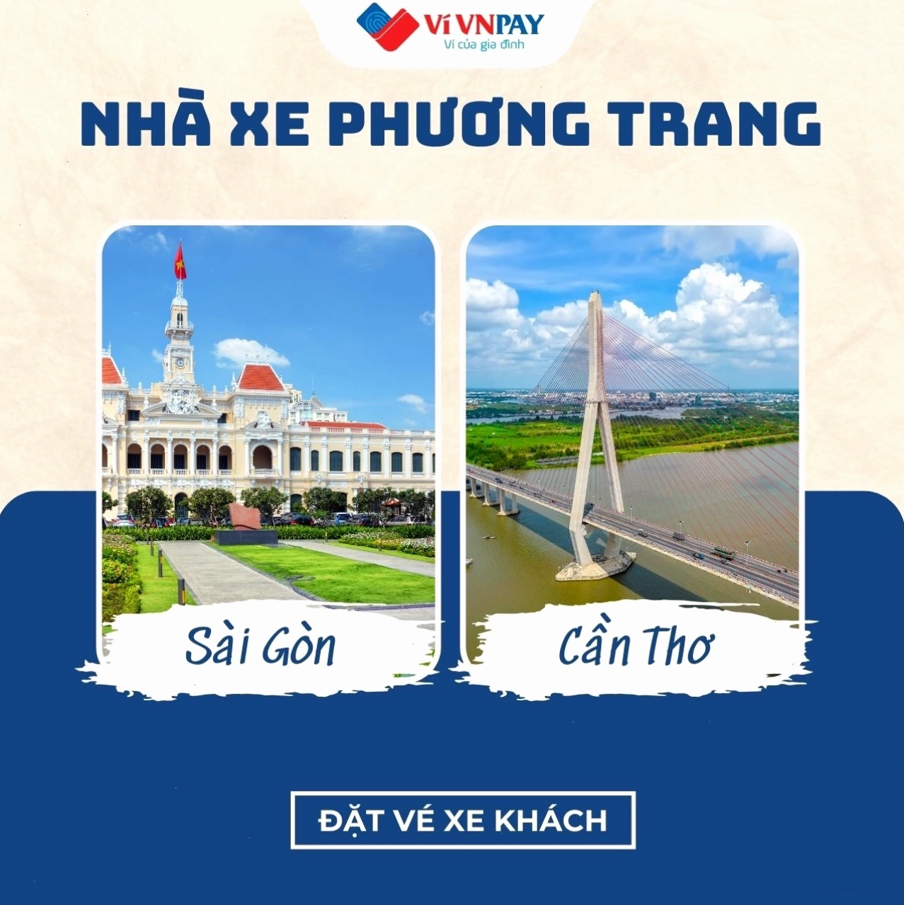 Mua vé nhà xe Phương Trang Sài Gòn - Cần Thơ với VNPAY App