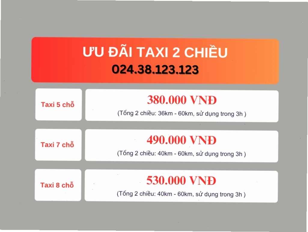 Ưu đãi đặc biệt cho dịch vụ taxi hai chiều của Taxi 123