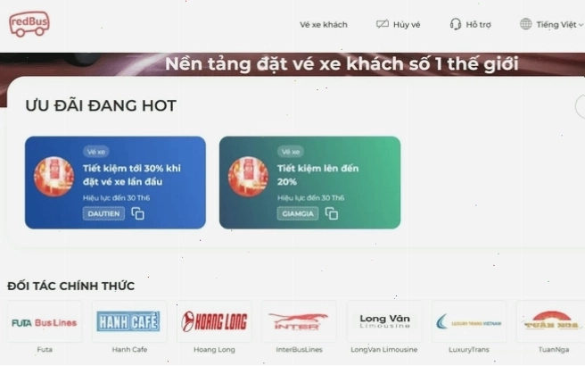 Xe giường nằm di chuyển từ Bến xe Miền Đông đi Cần Thơ